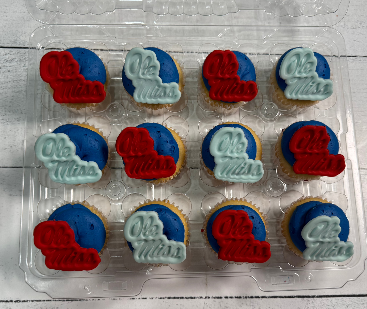 Ole Miss Logo cupcakes