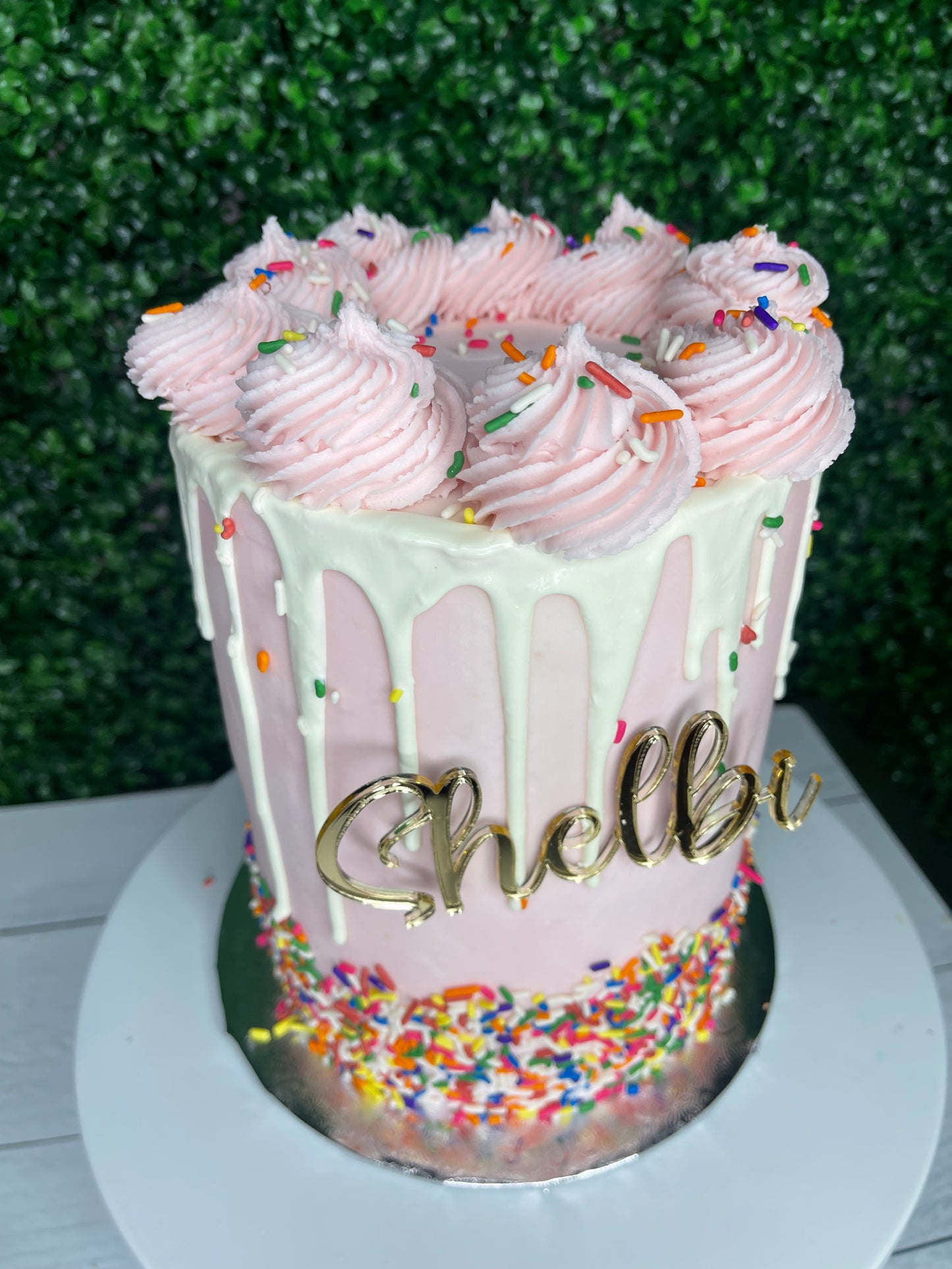 Buttercream Rosette-Confetti Drip (TALL)