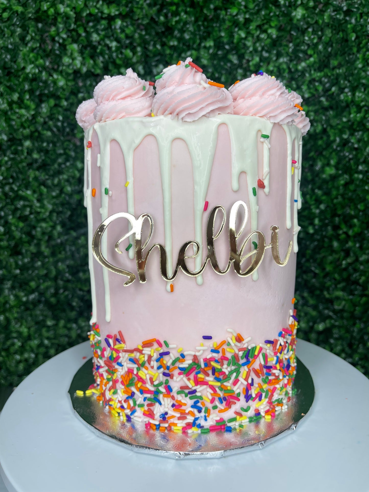 Buttercream Rosette-Confetti Drip (TALL)