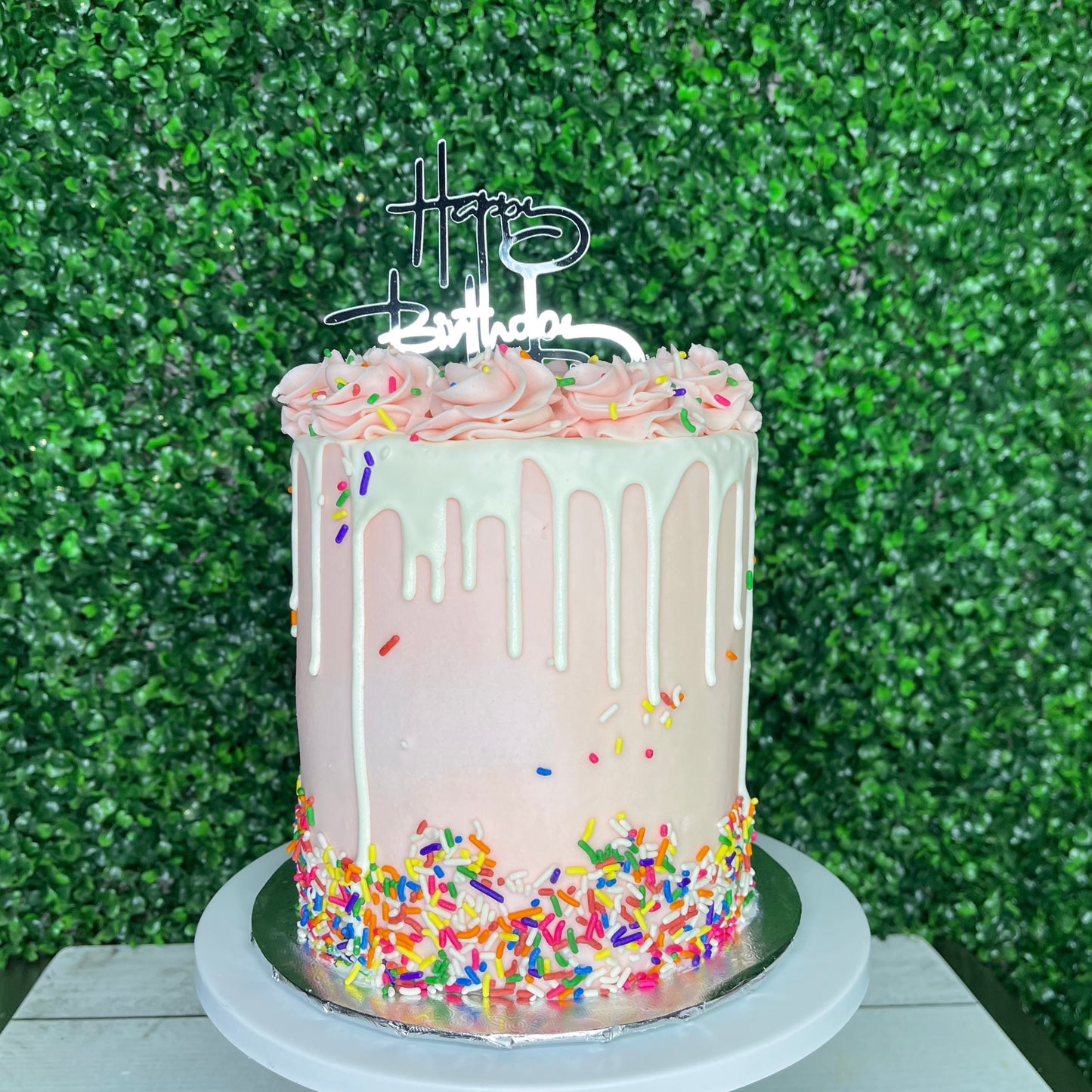 Buttercream Rosette-Confetti Drip (TALL)