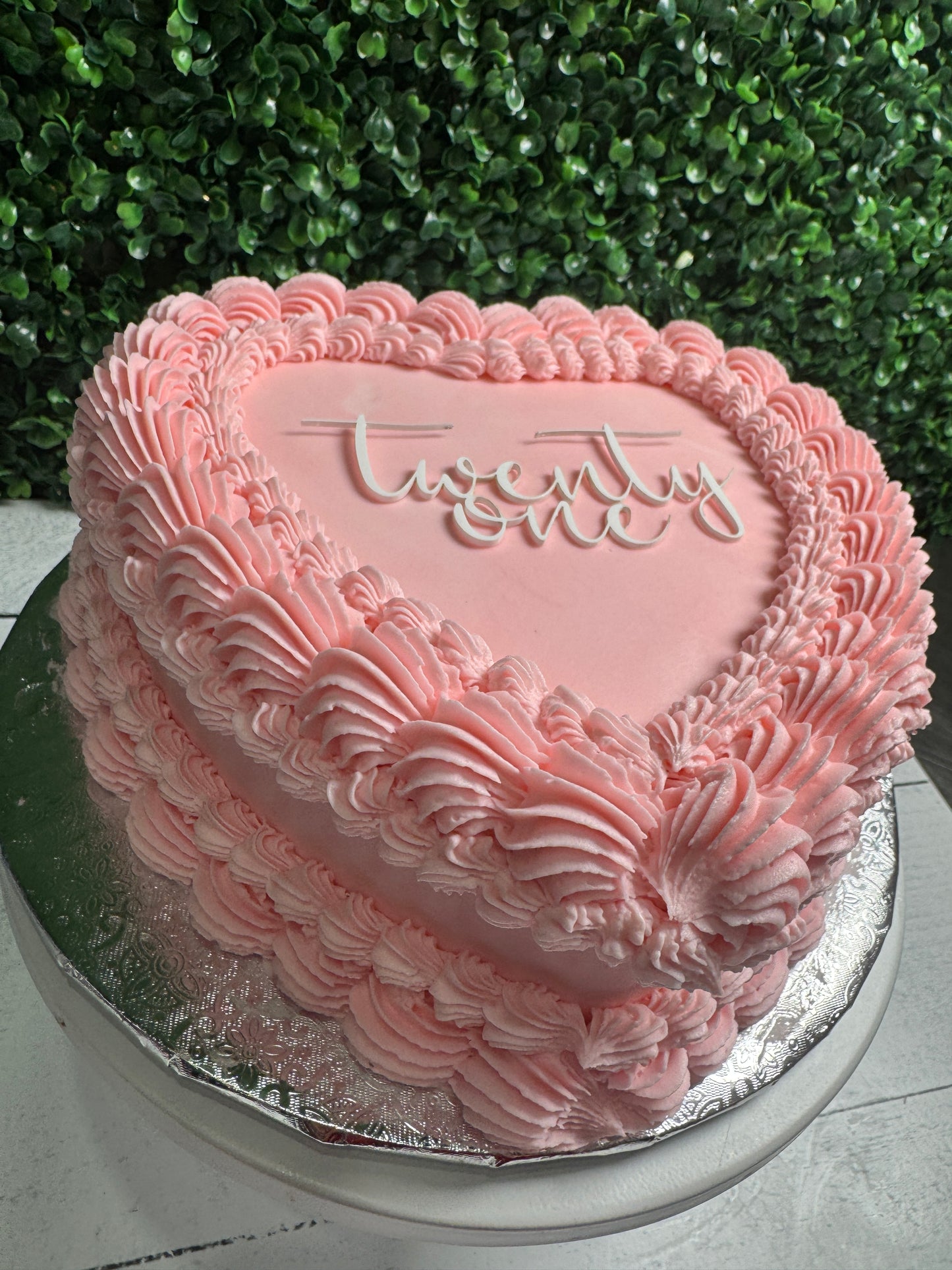 Single Layer Heart Cake