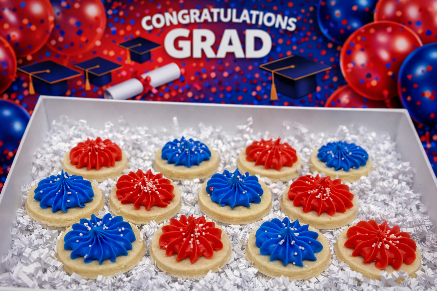 Mini Red & Blue iced sugar cookies