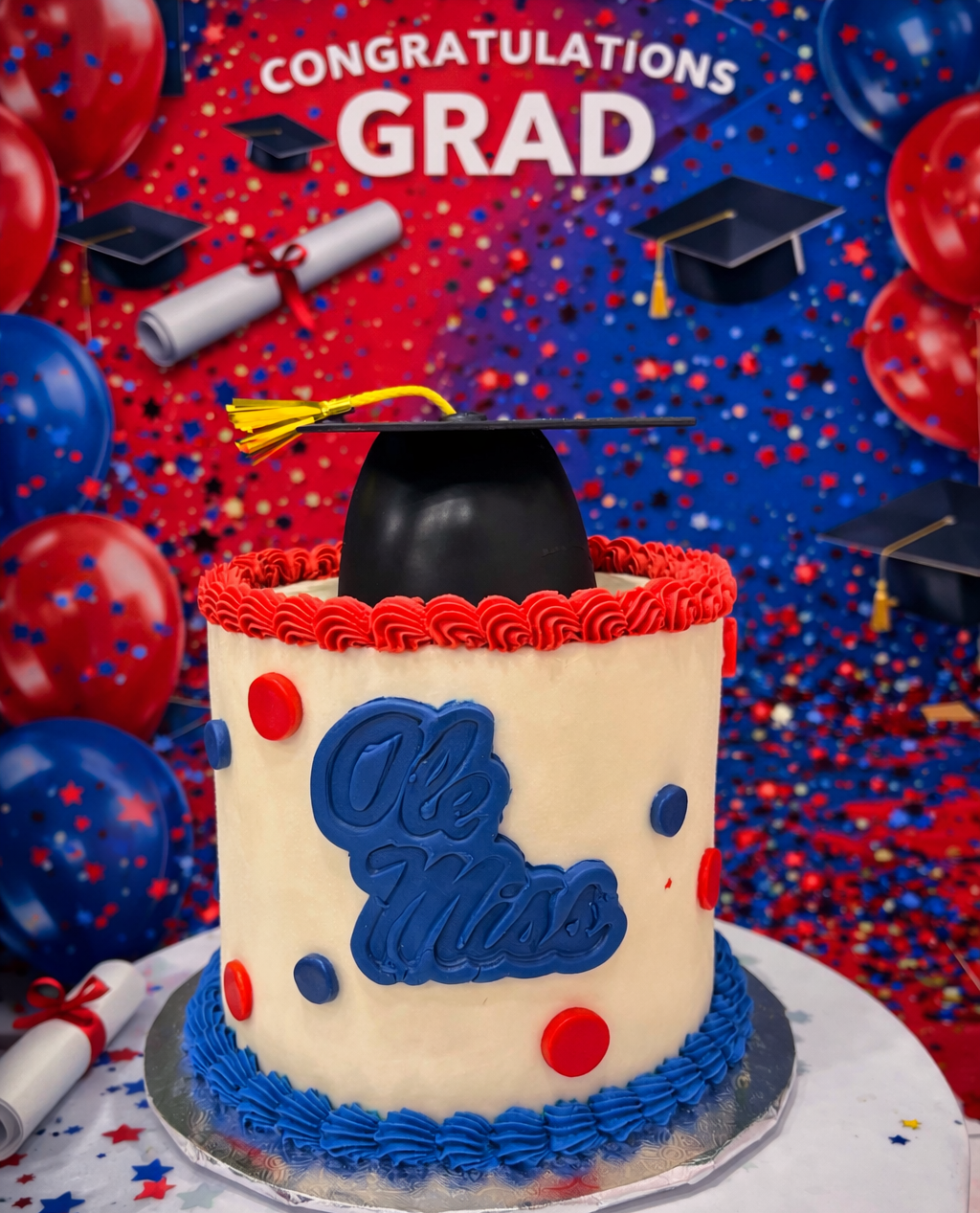 Ole Miss Polka Dot Grad