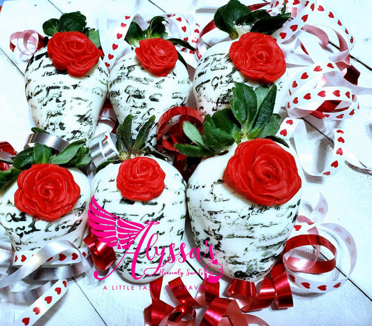 Vintage Love Letter Chocolate Covered Strawberries