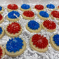 Mini Red & Blue iced sugar cookies