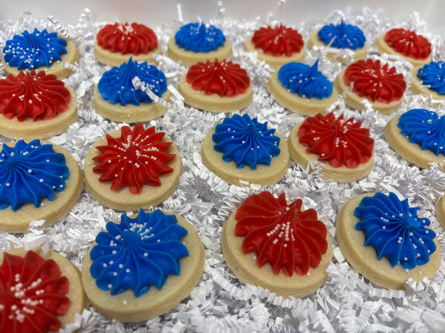 Mini Red & Blue iced sugar cookies