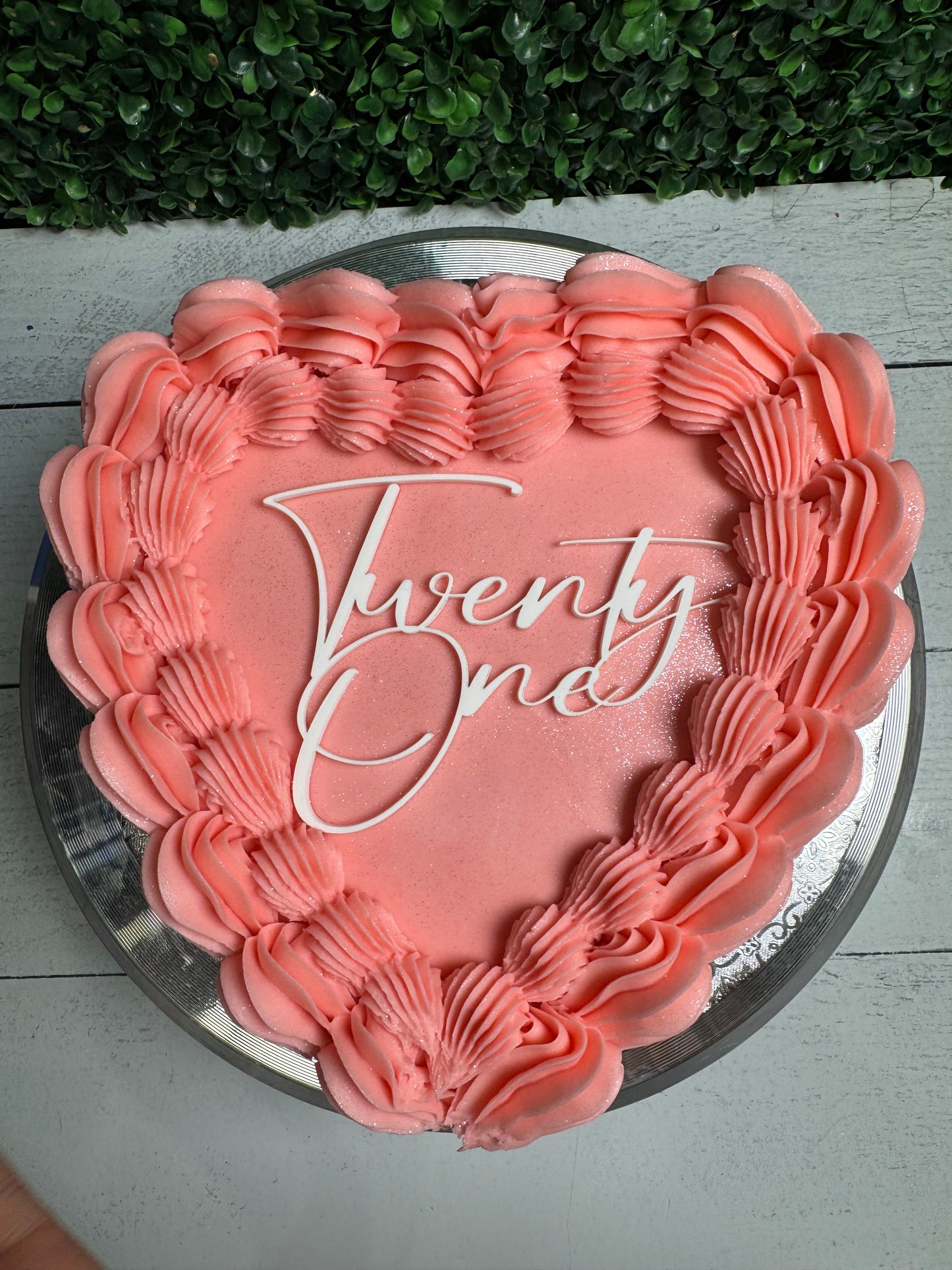 Single Layer Heart Cake