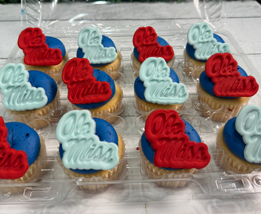 Ole Miss Logo cupcakes