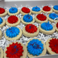 Mini Red & Blue iced sugar cookies