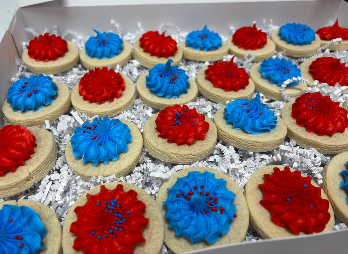 Mini Red & Blue iced sugar cookies