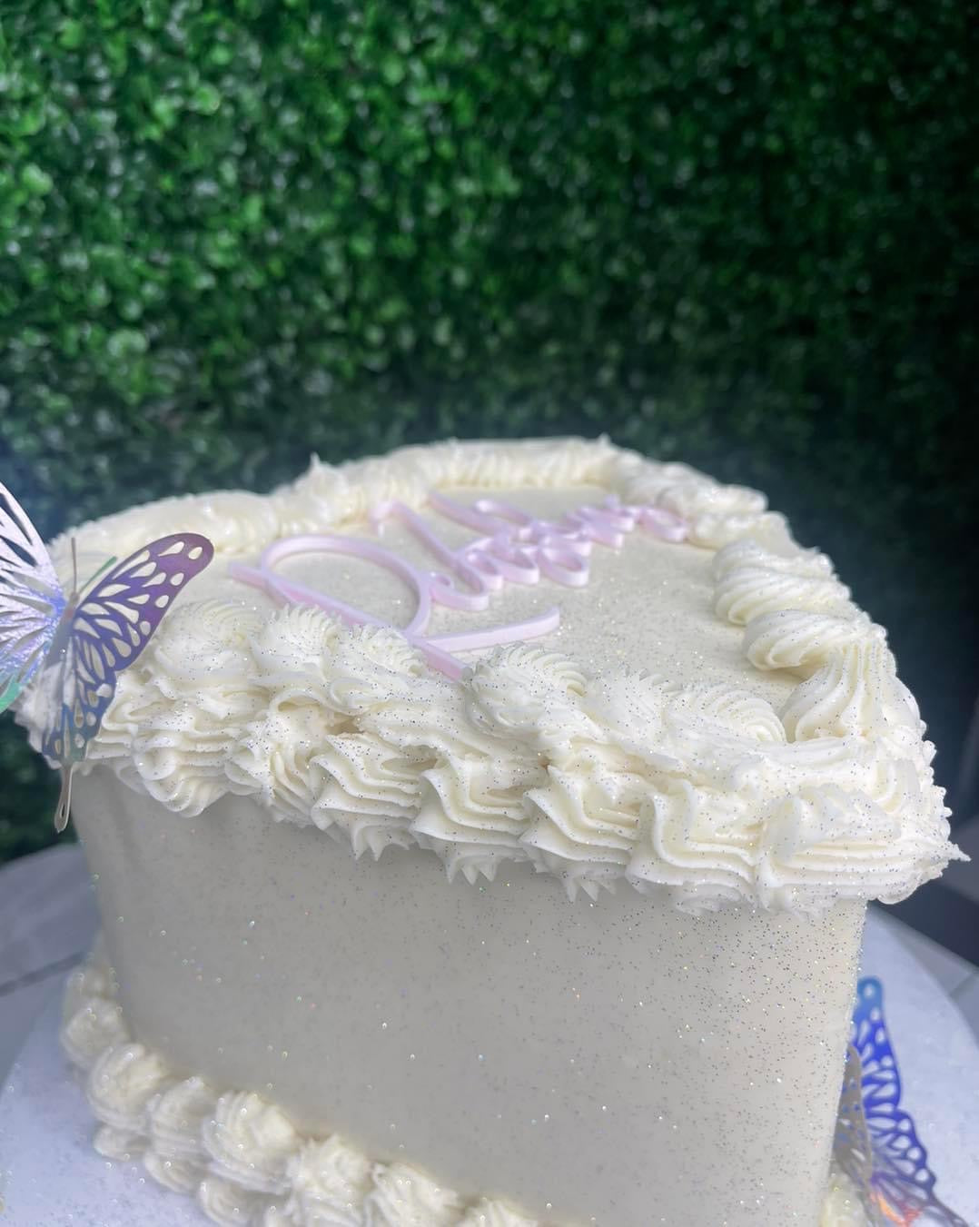 Vintage Violet Heart Cake