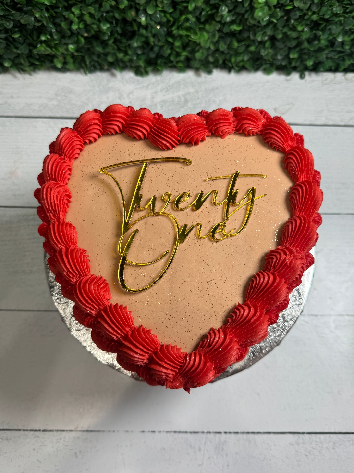 Single Layer Heart Cake