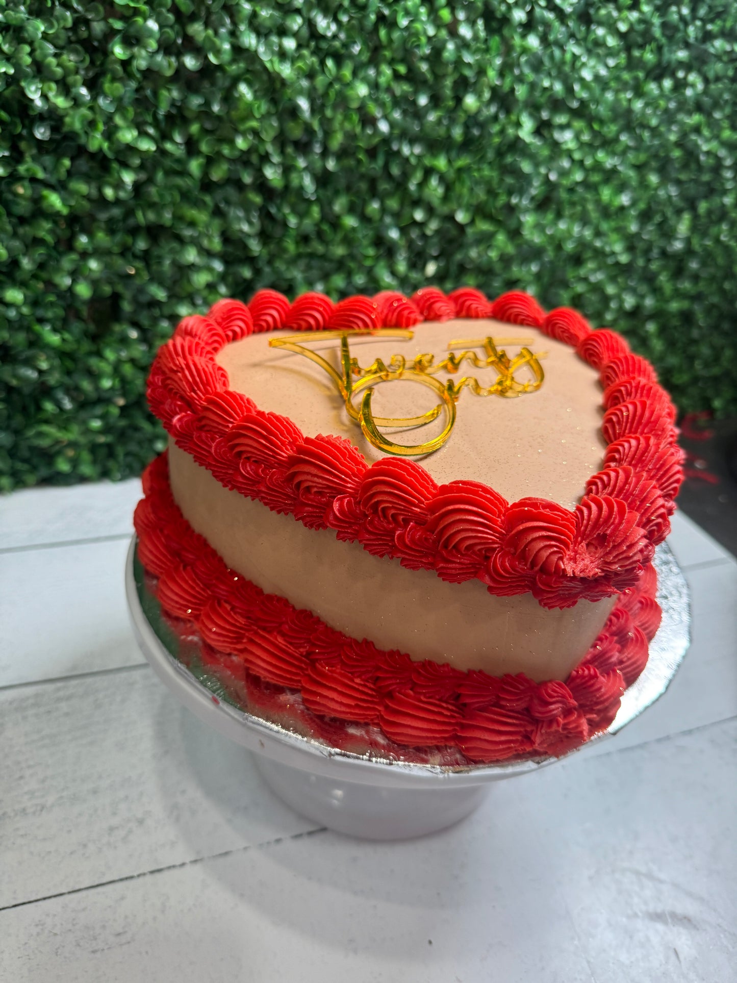 Single Layer Heart Cake