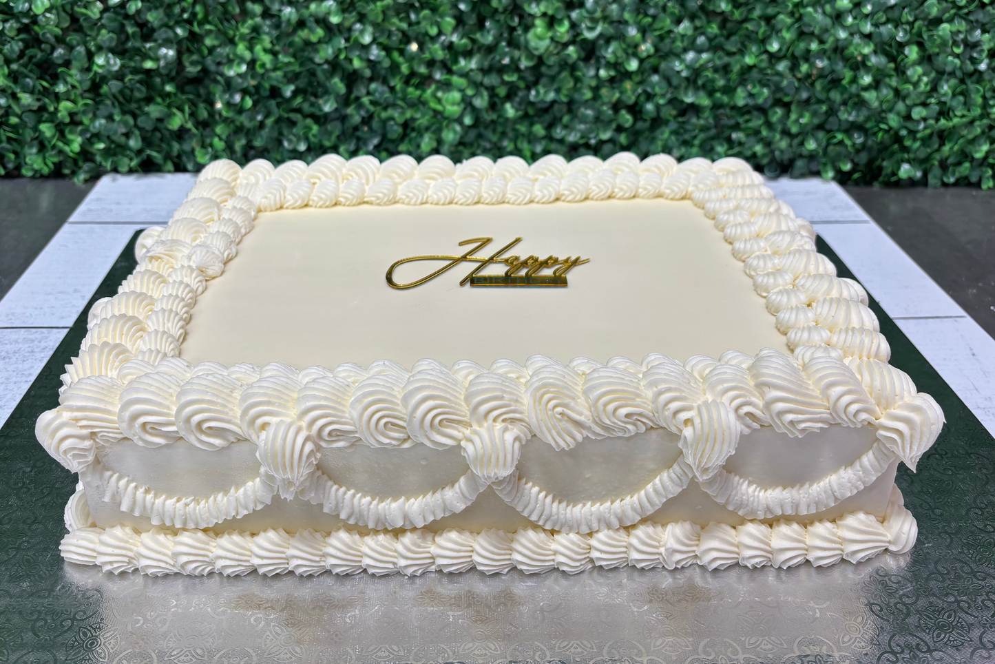 Vintage Piped sheet cake