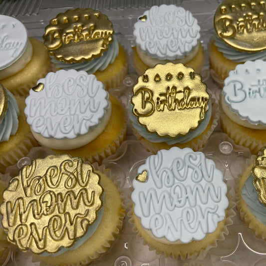 Embossed  Fondant Topper Cupcakes