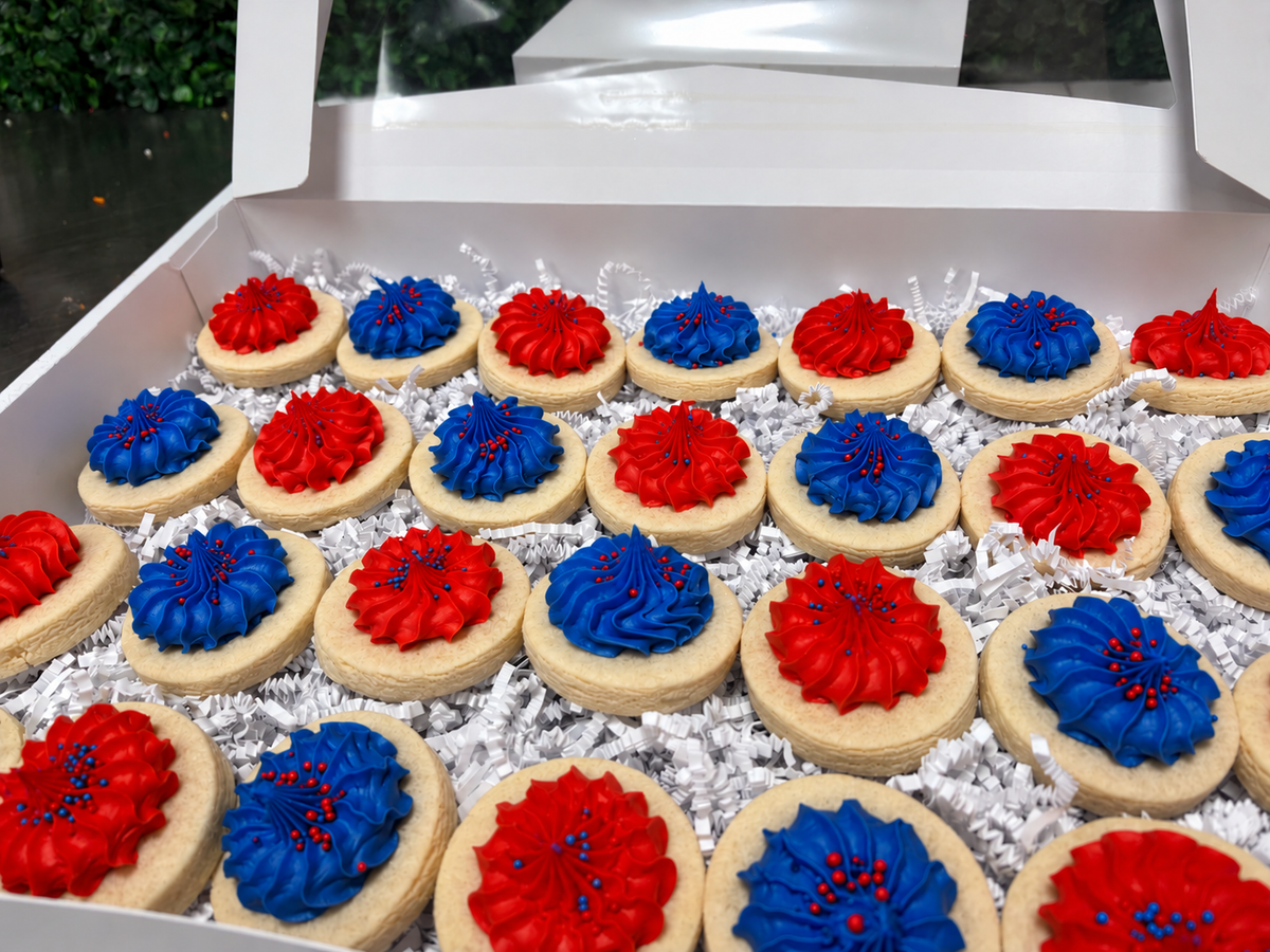 Mini Red & Blue iced sugar cookies
