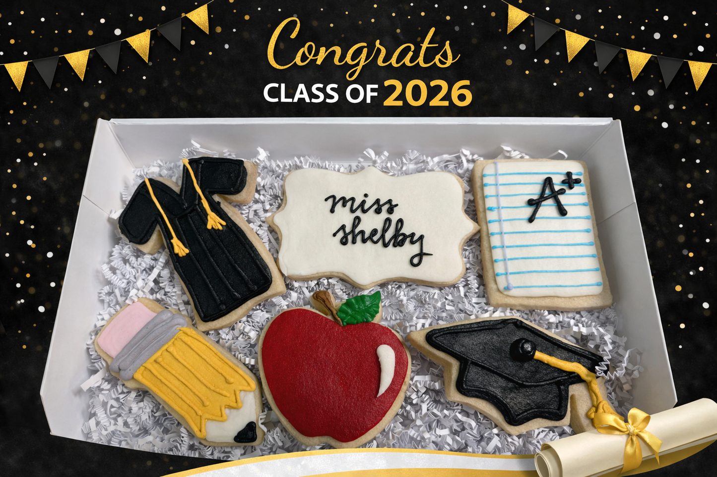 Custom Grad cookie set